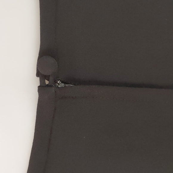 David Jones Women's Skirt Size 14 Black Pencil Lined Zip-up Back Slit Button - Picture 8 of 13